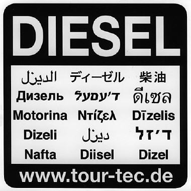 Aufkleber Diesel mehrsprachig
